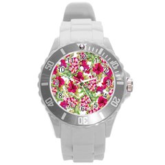 Rose blossom Round Plastic Sport Watch (L)