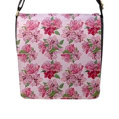 Rose Flowers Flap Closure Messenger Bag (l) by goljakoff