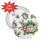 Vintage flowers 2.25  Buttons (100 pack)  Front