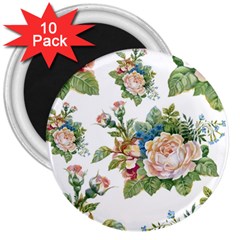 Vintage Flowers 3  Magnets (10 Pack)  by goljakoff