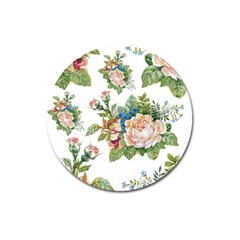 Vintage Flowers Magnet 3  (round) by goljakoff