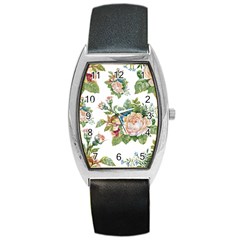 Vintage flowers Barrel Style Metal Watch