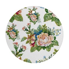 Vintage Flowers Round Ornament (two Sides) by goljakoff