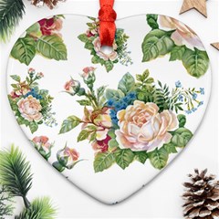 Vintage Flowers Heart Ornament (two Sides) by goljakoff