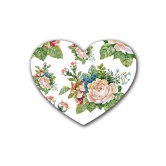 Vintage Flowers Heart Coaster (4 Pack)  by goljakoff