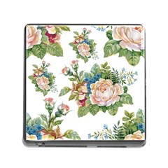 Vintage Flowers Memory Card Reader (square 5 Slot) by goljakoff