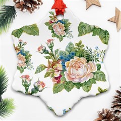 Vintage flowers Snowflake Ornament (Two Sides)