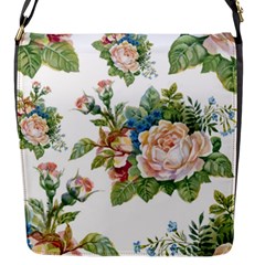 Vintage Flowers Flap Closure Messenger Bag (s) by goljakoff