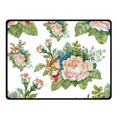 Vintage Flowers Double Sided Fleece Blanket (small)  by goljakoff