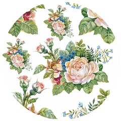 Vintage Flowers Wooden Puzzle Round by goljakoff