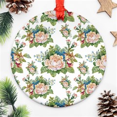 Vintage Flowers Pattern Ornament (round) by goljakoff