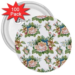 Vintage Flowers Pattern 3  Buttons (100 Pack)  by goljakoff