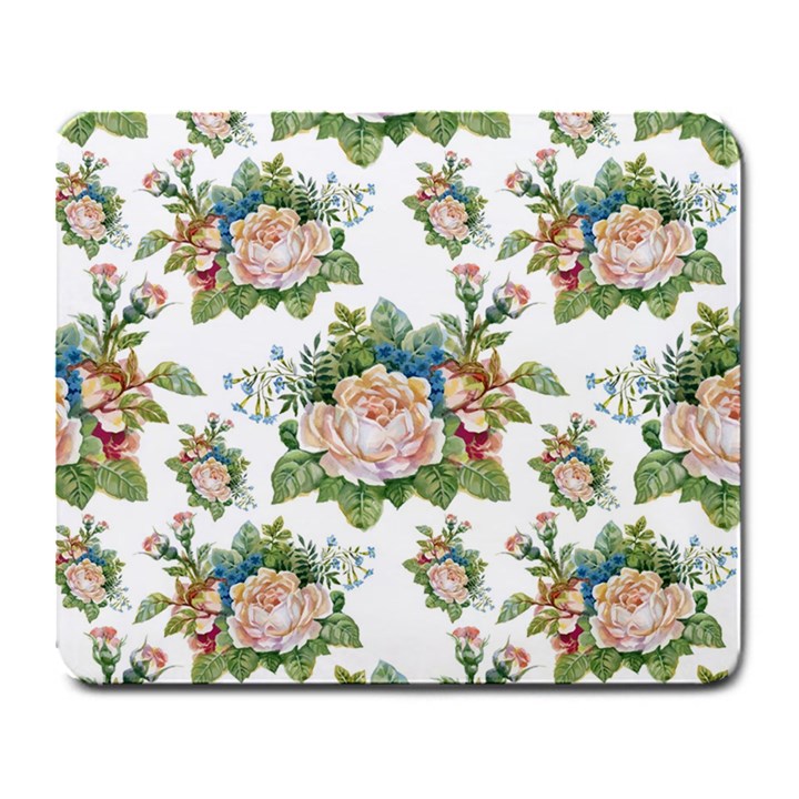 Vintage flowers pattern Large Mousepads