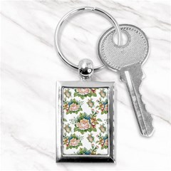 Vintage Flowers Pattern Key Chain (rectangle) by goljakoff