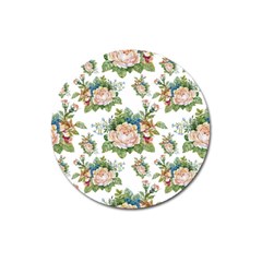 Vintage Flowers Pattern Magnet 3  (round) by goljakoff