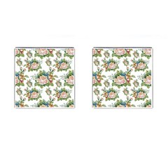 Vintage Flowers Pattern Cufflinks (square) by goljakoff