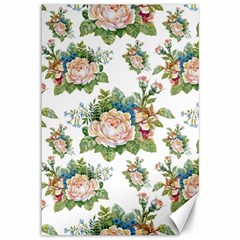 Vintage Flowers Pattern Canvas 12  X 18  by goljakoff