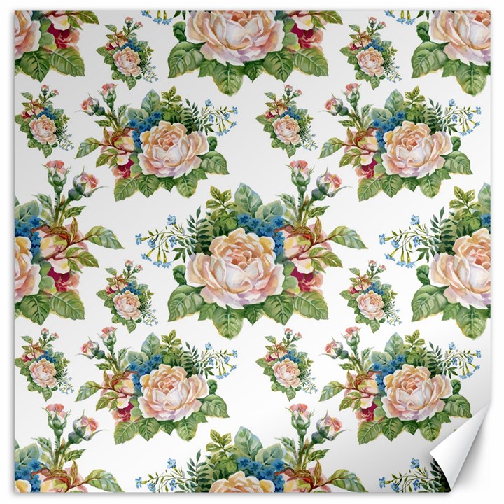 Vintage flowers pattern Canvas 20  x 20 