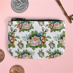 Vintage Flowers Pattern Mini Coin Purse by goljakoff