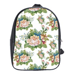 Vintage Flowers Pattern School Bag (xl) by goljakoff