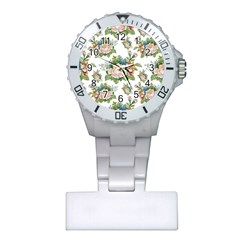 Vintage Flowers Pattern Plastic Nurses Watch by goljakoff