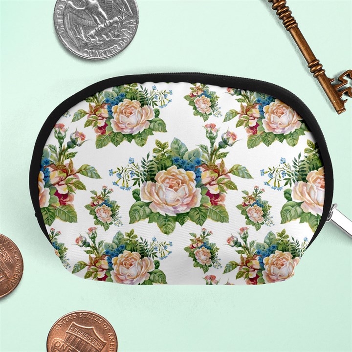 Vintage flowers pattern Accessory Pouch (Medium)