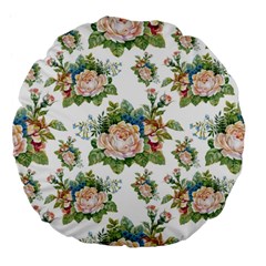 Vintage Flowers Pattern Large 18  Premium Flano Round Cushions by goljakoff