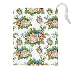 Vintage Flowers Pattern Drawstring Pouch (4xl) by goljakoff