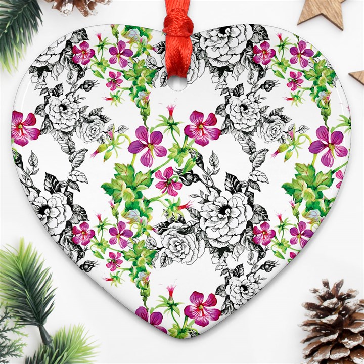 Flowers Ornament (Heart)