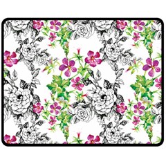 Flowers Fleece Blanket (medium)  by goljakoff