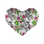 Flowers Standard 16  Premium Heart Shape Cushions Front