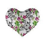 Flowers Standard 16  Premium Heart Shape Cushions Back