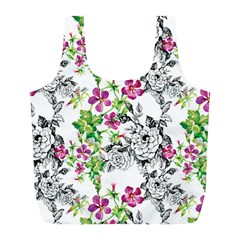 Flowers Full Print Recycle Bag (l) by goljakoff