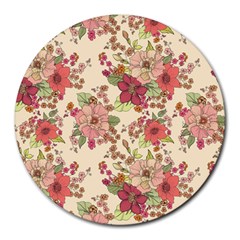 Vintage Garden Flowers Round Mousepads by goljakoff