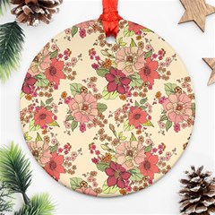 Vintage Garden Flowers Ornament (round) by goljakoff