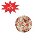 Vintage garden flowers 1  Mini Buttons (10 pack)  Front