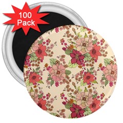 Vintage Garden Flowers 3  Magnets (100 Pack) by goljakoff