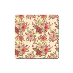 Vintage Garden Flowers Square Magnet by goljakoff