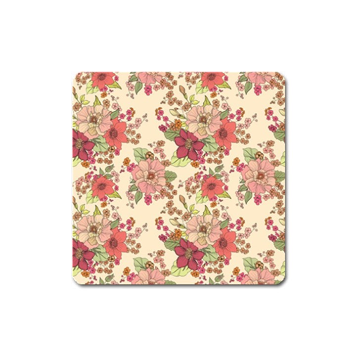 Vintage garden flowers Square Magnet