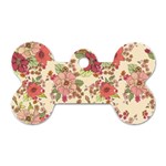 Vintage garden flowers Dog Tag Bone (Two Sides) Back