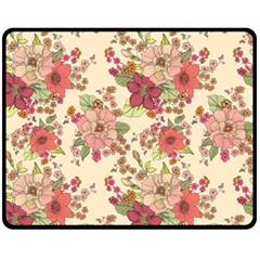 Vintage Garden Flowers Double Sided Fleece Blanket (medium)  by goljakoff