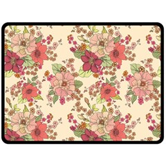 Vintage Garden Flowers Double Sided Fleece Blanket (large)  by goljakoff