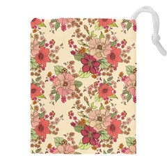 Vintage Garden Flowers Drawstring Pouch (4xl) by goljakoff