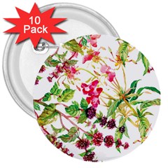 Spring Flowers 3  Buttons (10 Pack)  by goljakoff