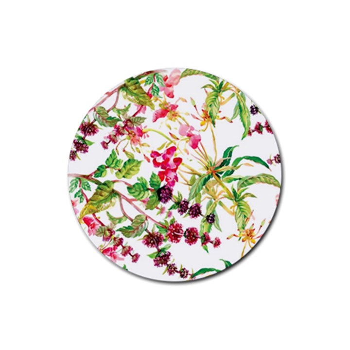 Spring flowers Rubber Coaster (Round) 