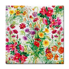 Summer Flowers Tile Coaster by goljakoff