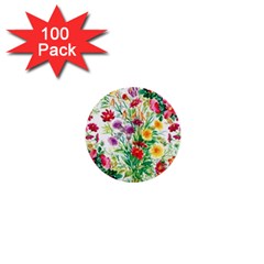 Summer Flowers 1  Mini Buttons (100 Pack)  by goljakoff