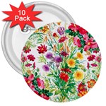 Summer flowers 3  Buttons (10 pack)  Front