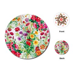 Summer Flowers Playing Cards Single Design (round) by goljakoff