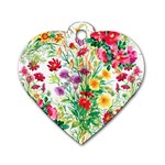 Summer flowers Dog Tag Heart (One Side) Front